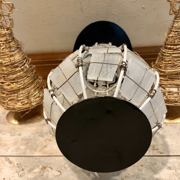 Holiday Decor Bundle Snowman Wire Tiled Gold Metallic Metal Trees Candle Holder - Picture 12 of 13